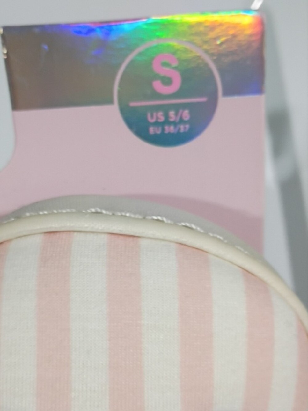Aeropostale Pink & White Striped Teddy Bear Slippers - SIZE Small 5-6 NWT - Picture 3 of 6